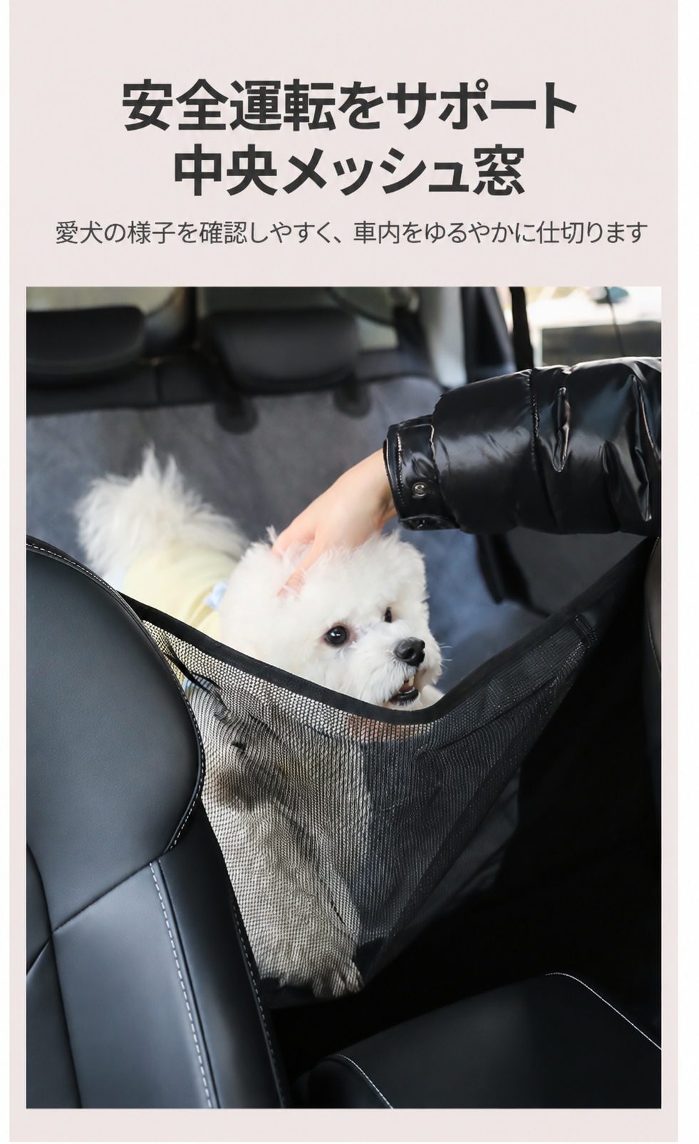 中央メッシュ窓で愛犬の様子を確認