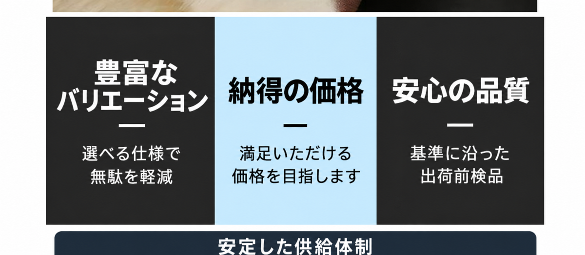 豊富なバリエーションと品質